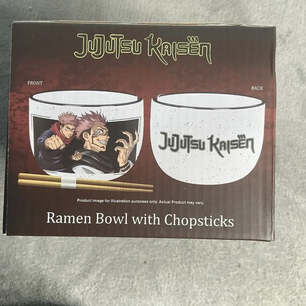 Funky Jujutsu Kaisen Ramen Bowl With‎ Chopsticks 14oz New